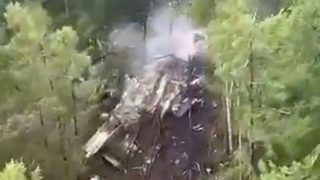 Место крушения пассажирского самолета Ан-24 в Амурской области