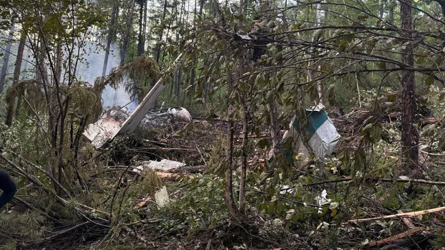 Место крушения пассажирского самолета Ан-24 в Амурской области