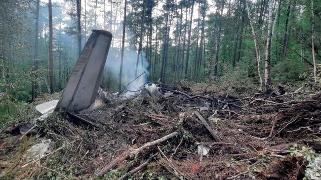 Место крушения пассажирского самолета Ан-24 в Амурской области