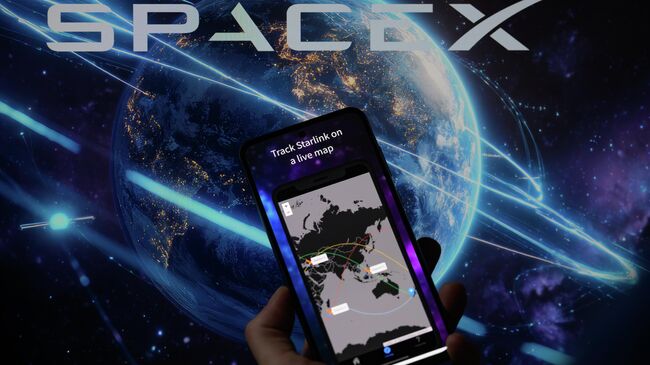 Приложение Starlink на мобильном телефоне