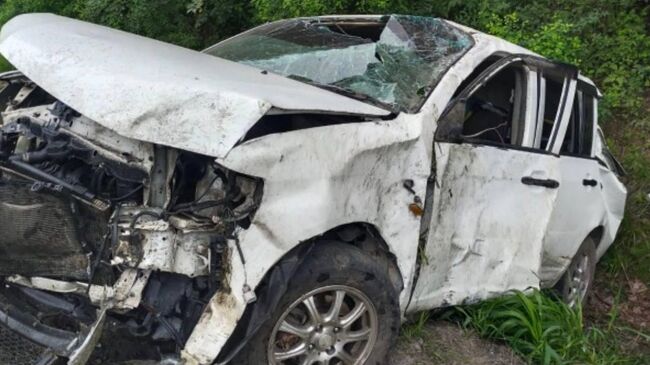 Последствия ДТП с участием иномарки в Приморье