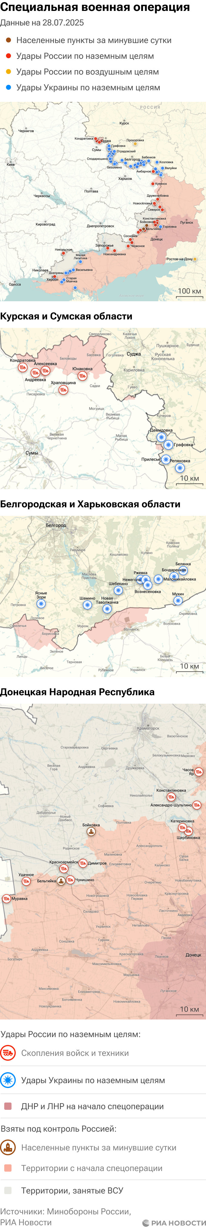 Карта спецоперации Вооруженных сил России на Украине на 28.07.2025 Карта спецоперации Вооруженных сил России на Украине на 28.07.2025