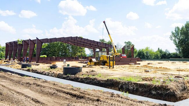 Cтроительство Ледового дворца в Лебедяни 