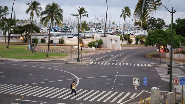 Улица Гонолулу во время угрозы цунами после землетрясения на Камчатке. 29 июля 2025