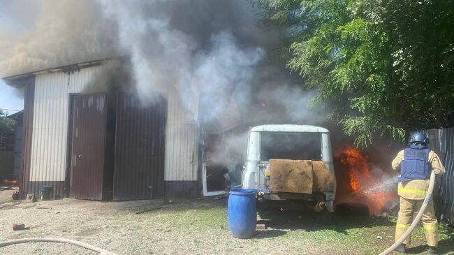 Последствия атаки со стороны ВСУ в поселке Красная Яруга Белгородской области