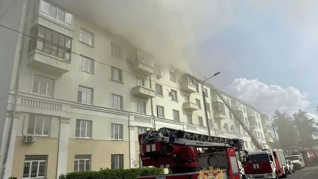 Тушение пожара в Балашихе