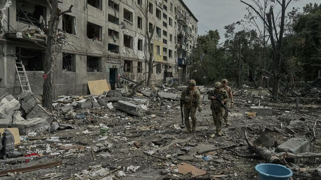 Украинские военные в Красноармейске