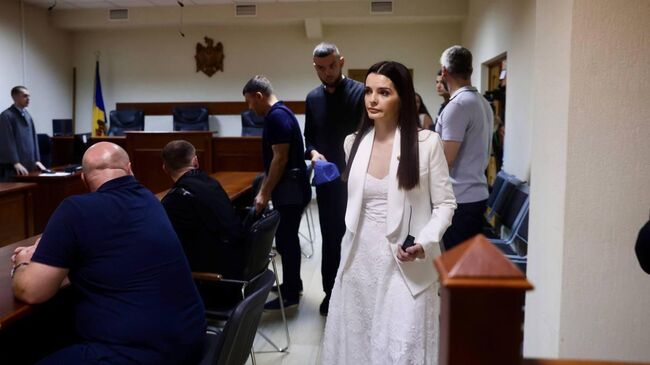 Глава Гагаузской автономии в составе Молдавии Евгения Гуцул перед оглашеним приговора