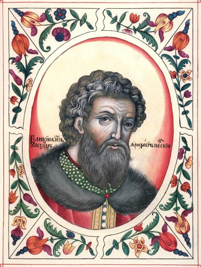 Александр Невский. Миниатюра из Царского титулярника, 1672 - РИА Новости, 1920, 27.08.2025
