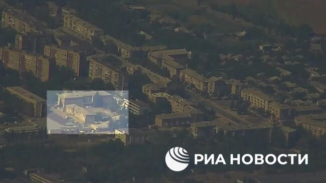 Удар Геранью-2 по украинскому военкомату в Дружковке