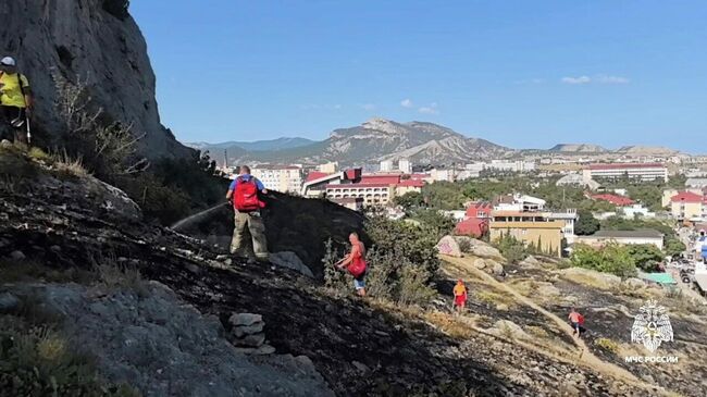 Ликвидация возгорания в районе Генуэзской крепости
