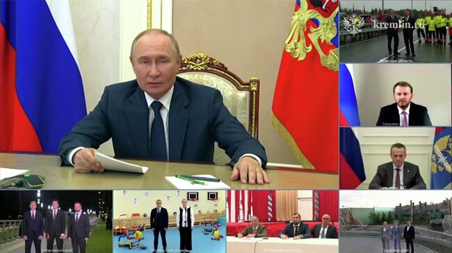 Путин на открытии новых объектов, построенных в регионах России