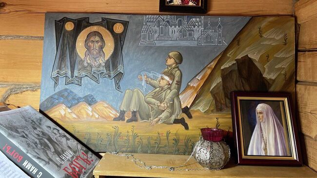 Картина в Смоленском скиту Валаамского монастыря Картина в Смоленском скиту Валаамского монастыря