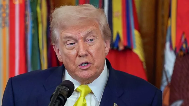 Президент США Дональд Трамп выступает в Восточной комнате Белого дома в Вашингтоне. 7 августа 2025