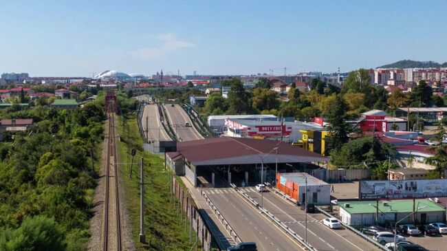 Контрольно-пропускной пункт Псоу на границе Абхазии с Россией