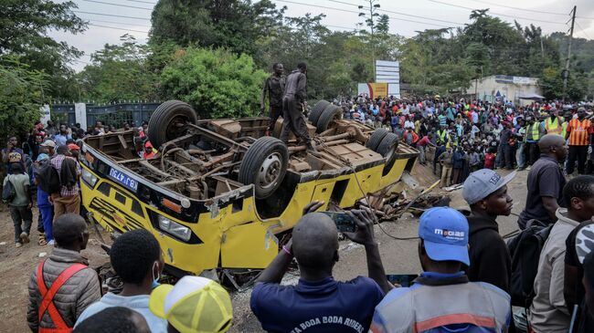 На месте ДТП с автобусом в Кисуму, Кения. 8 августа 2025