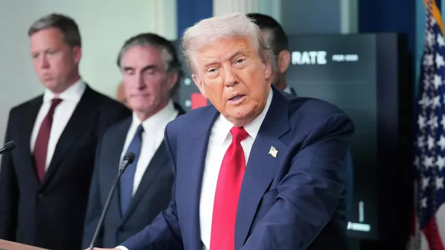 Президент США Дональд Трамп во время пресс-конференции