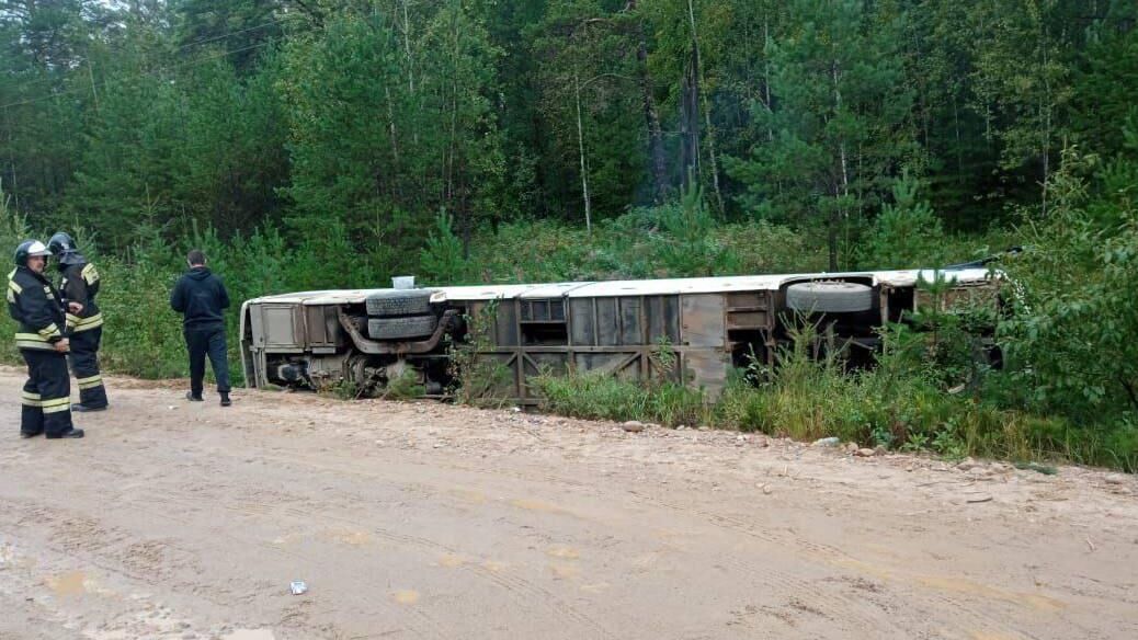 Слетевший в кювет автобус в Красноярском крае - РИА Новости, 1920, 12.08.2025