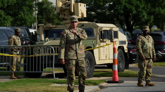 Военнослужащие на базе полиции США в Вашингтоне, округ Колумбия, США.12 августа 2025