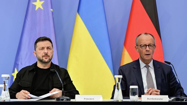 Владимир Зеленский и канцлер Германии Фридрих Мерц Владимир Зеленский и канцлер Германии Фридрих Мерц