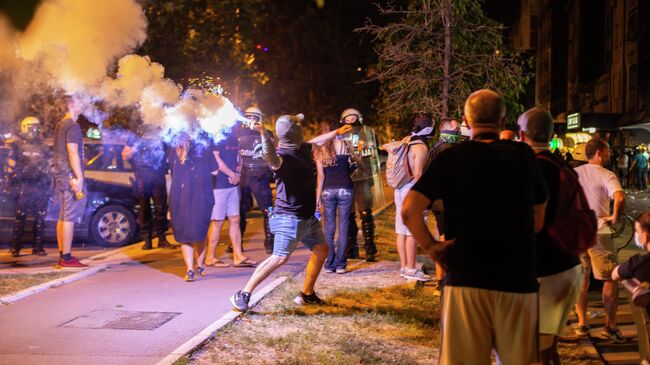 Столкновения в городе Нови-Сад, Сербия. 13 августа 2025 Столкновения в городе Нови-Сад, Сербия. 13 августа 2025