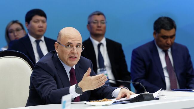Председатель правительства РФ Михаил Мишустин на заседании Евразийского межправительственного совета в Киргизии