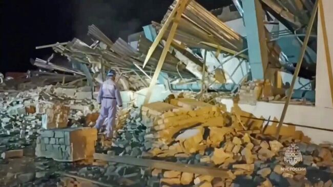 Место взрыва на заводе в Шиловском районе Рязанской области. 16 августа 2025