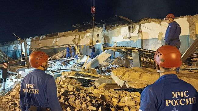 Место взрыва на заводе в Шиловском районе Рязанской области