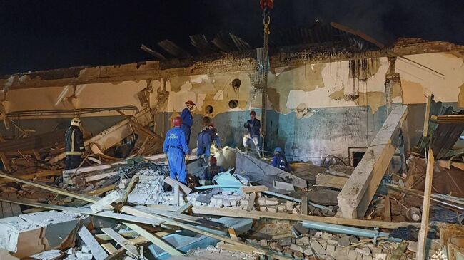 Место взрыва на заводе в Шиловском районе Рязанской области