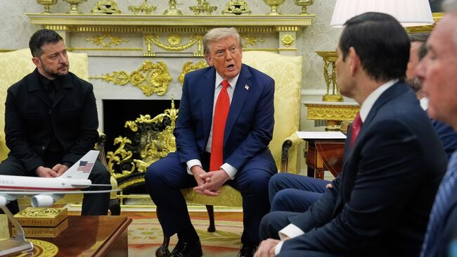 Дональд Трамп и Владимир Зеленский во время встречи в Овальном кабинете Белого дома