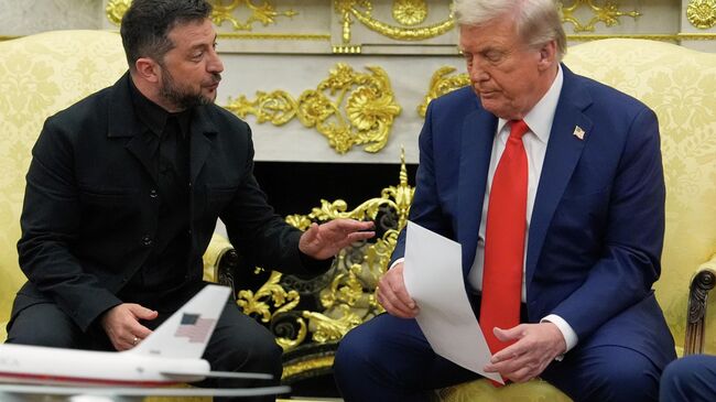 Президент США Дональд Трамп и Владимир Зеленский во время встречи в Овальном кабинете Белого дома