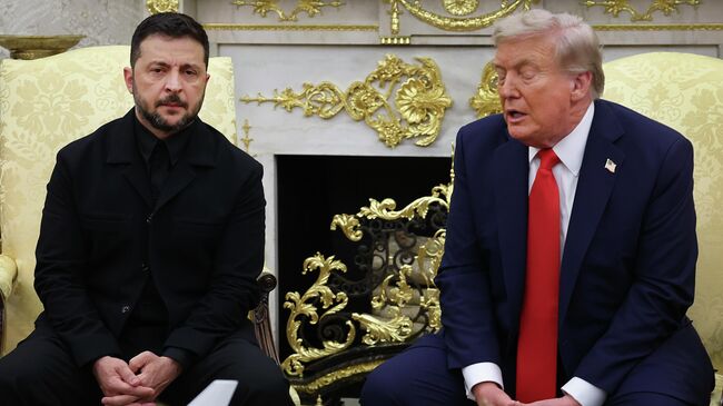Президент США Дональд Трамп и Владимир Зеленский во время встречи в Овальном кабинете Белого дома