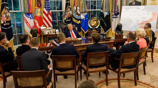 Встреча Дональда Трампа с европейскими лидерами и Владимиром Зеленским в Белом доме Встреча Дональда Трампа с европейскими лидерами и Владимиром Зеленским в Белом доме