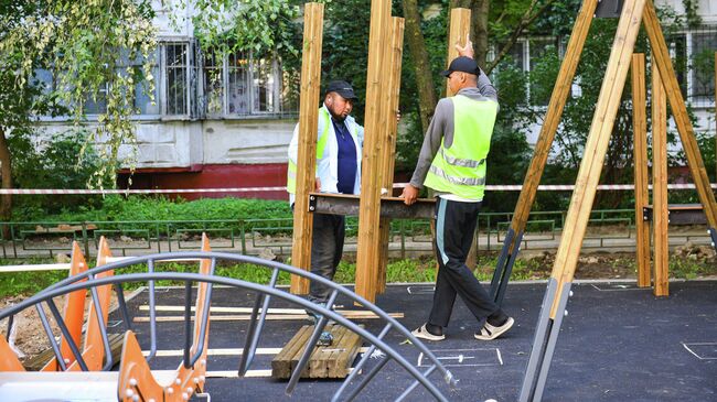 Обустройство детской площадки на улице Спартаковская в Химках