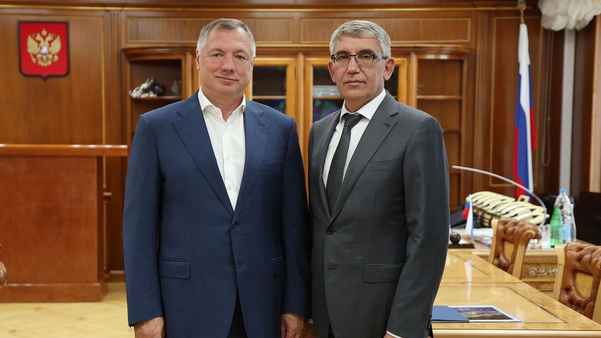 Губернатор Тульской области Дмитрий Миляев и вице-премьер Марат Хуснуллин - РИА Новости, 1920, 19.08.2025