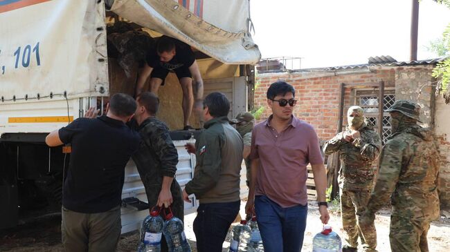 Дагестанская делегация, прибывшая в Запорожскую область с гуманитарной помощь