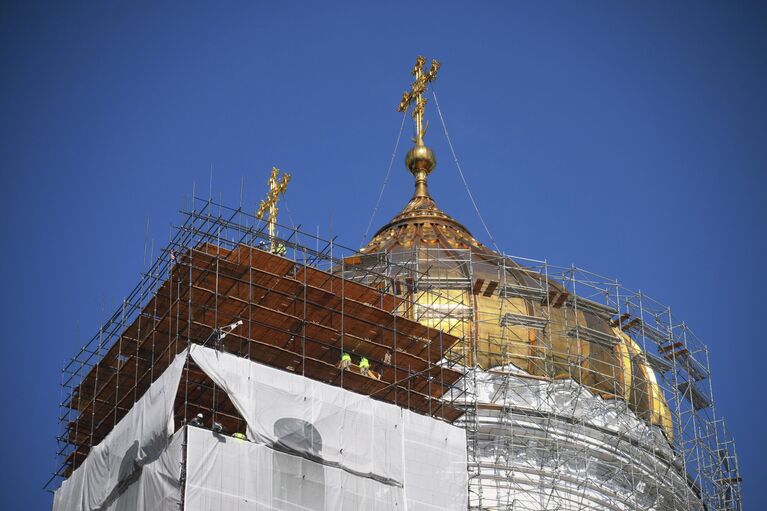 Ремонт куполов звонниц храма Христа Спасителя Ремонт куполов звонниц храма Христа Спасителя