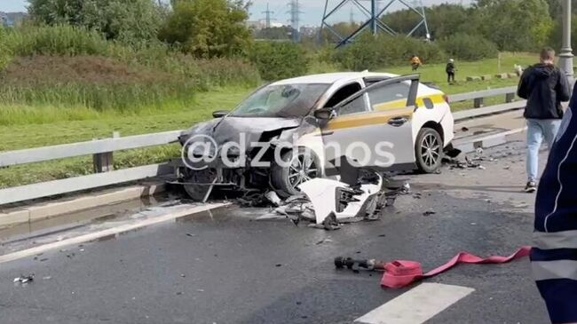 Место ДТП на 81-м километре МКАД в Москве Место ДТП на 81-м километре МКАД в Москве