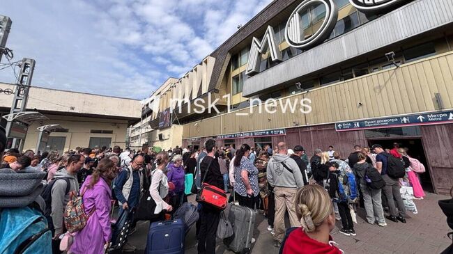 Скопление пассажиров на Павелецком вокзале