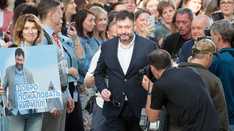 Руководитель портала РИА Новости Украина Кирилл Вышинский перед пресс-конференцией в Международном мультимедийном пресс-центре МИА Россия сегодня