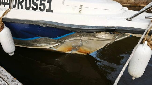Последствия столкновения катеров в Ленинградской области