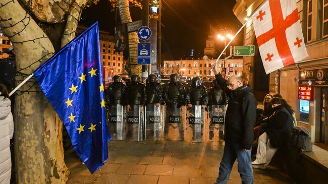 Акция протеста оппозиции в Тбилиси
