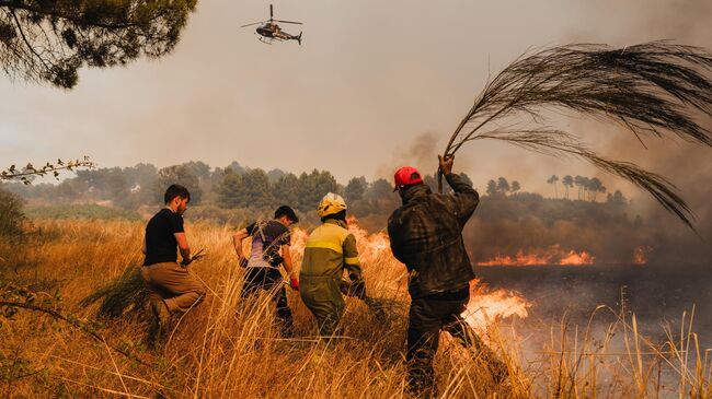 Ликвидация природного пожара в Португалии