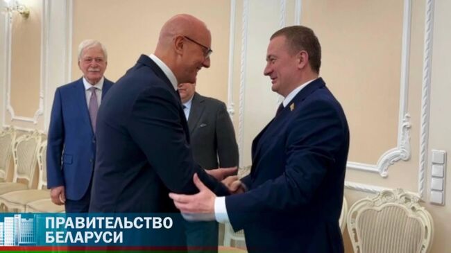 Премьер-министр Белоруссии Александр Турчин во время встречи с вице-премьером правительства России Дмитрием Чернышенко
