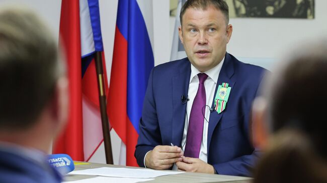 Губернатор Кемеровской области – Кузбасса Илья Середюк на пресс-конференции в рамках шахтерской недели в Ленинске-Кузнецком