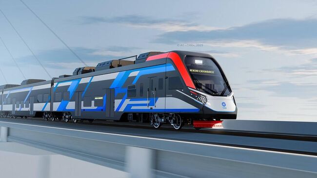 Рендер первого в отечественном транспортном машиностроении пассажирского поезда на водороде