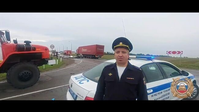 Последствия ДТП на трассе Р-255 Сибирь