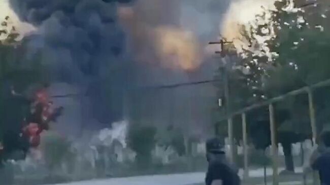 Пожар на АЗС возле села Сулевкент в Хасавюртовском районе Дагестана