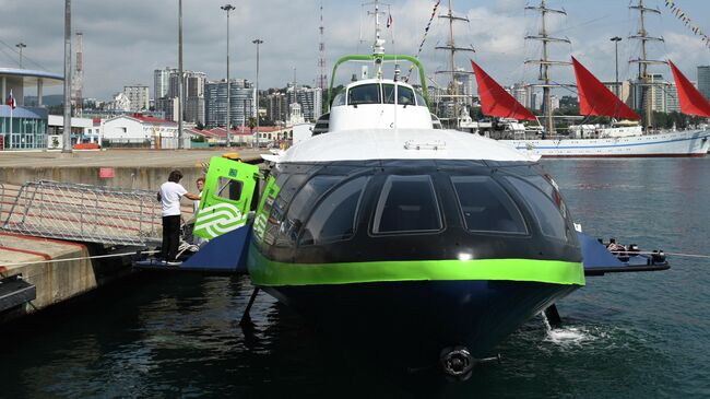 Тестовый рейс морского пассажирского судна на подводных крыльях Комета 120М по маршруту Сочи - Сухум Тестовый рейс морского пассажирского судна на подводных крыльях Комета 120М по маршруту Сочи - Сухум