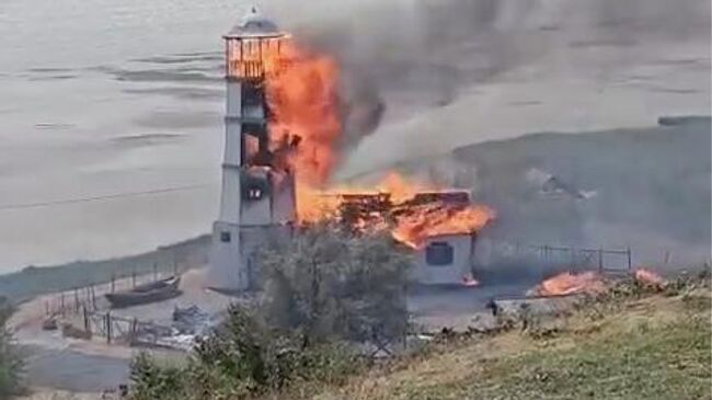 Пожар в хуторе Мержаново в Ростовской области